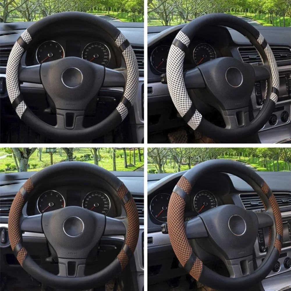 Goede Universele Auto Stuurhoes Anti slip Lederen Zijde Auto Styling Auto interieur Decoratie Accessoires Ademend Handvat
