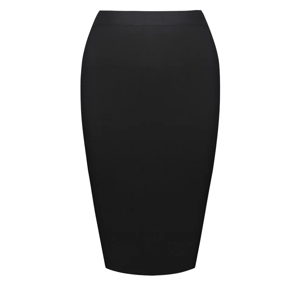 Womens Elastic Waist Bodycon Skirts Solid Color Fashion Evening Party Knee-Length Bandage Skirt Femme Nightclub Gown | Женская одежда