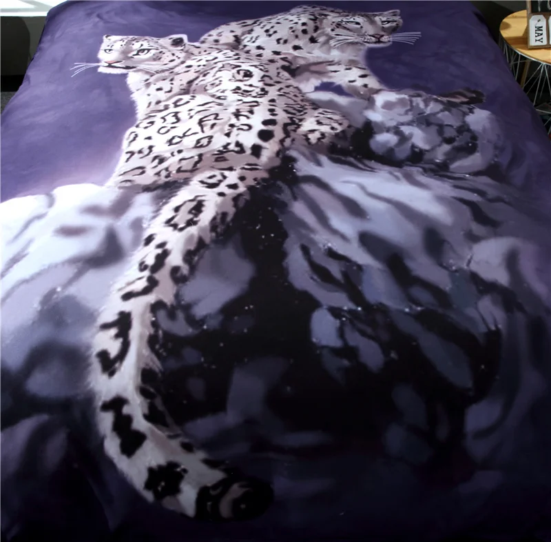 3 шт./компл. леопард пантера печатных пододеяльник набор 3D постельных принадлежностей королева король двойной размер