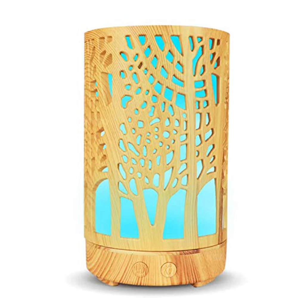 

Air Humidifier Aroma Essential Oil Diffuser 7 Color Led Night Light Air Purifier Hollow Cylinder for Home Bedroom Humificador