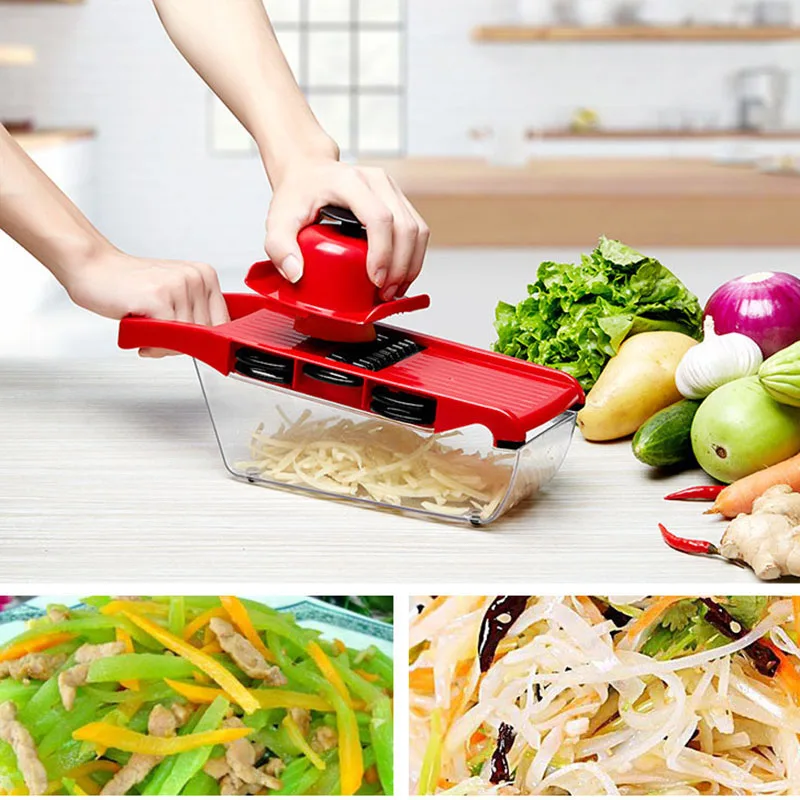 

Vegetable Cutter With Steel Blade Mandoline Slicer Potato Peeler Carrot Cheese Grater Vegetable Slicer Kitchen Accessories Tools