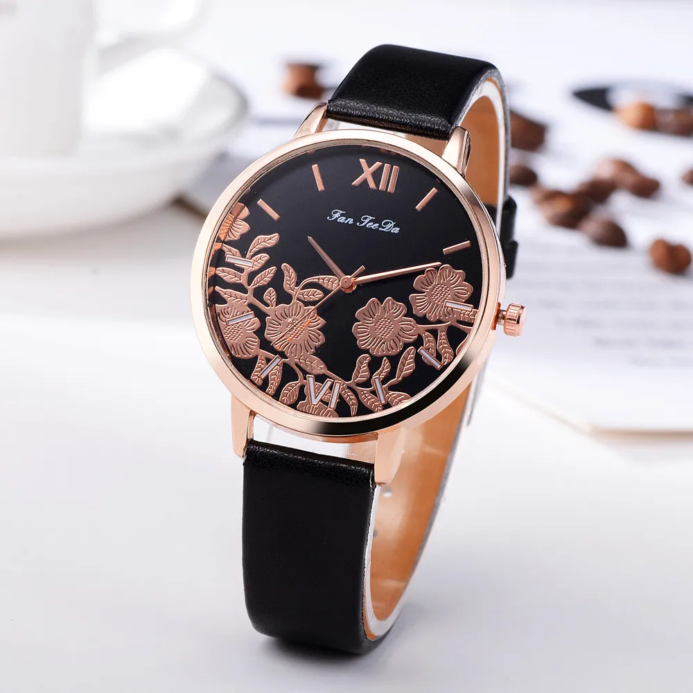 

Luxury Fashion Leather Band Analog Quartz Round Wrist Watch Watches Zegarki Damskie Relogio Feminino de Luxo