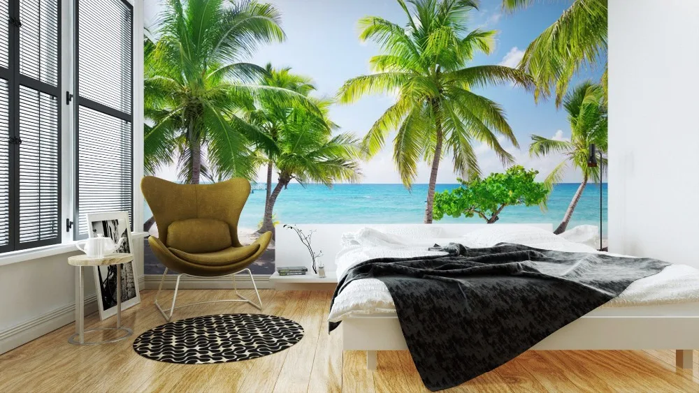 wall-murals-bedroom-themes-paradise-island-in-the-dominican-republic