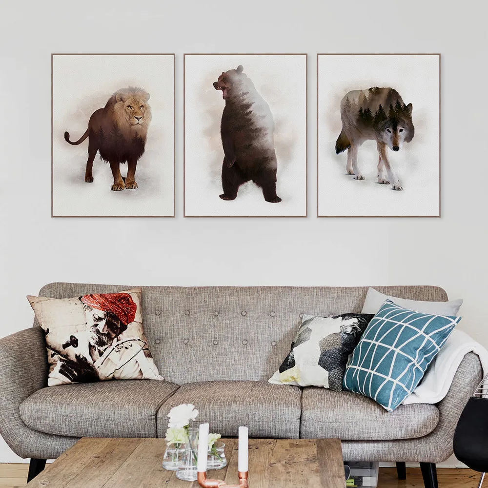 

Nordic Modern Animals Bear Lion Deer Posters And Prints Canvas Paintings Pictures For Living Room Home Decoration Wall Art
