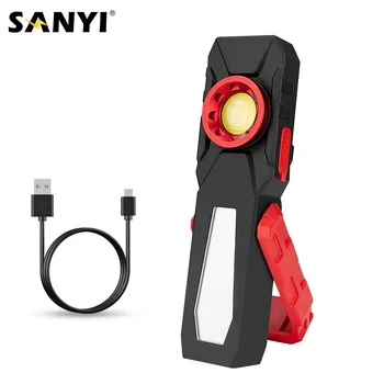 

Portable Flashlight USB Rechargeable Torch White Red COB LED Working Light Magnetic Lantern Hanging Hook Lamp Mobile Power Bank