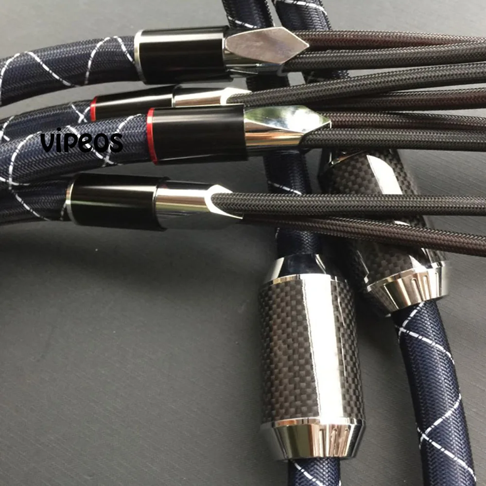 Пара верхний в линии Hi Fi аудио NanoFlux акустический кабель с CF 201(R) и 202(R) разъем из углеродного волокна|speaker