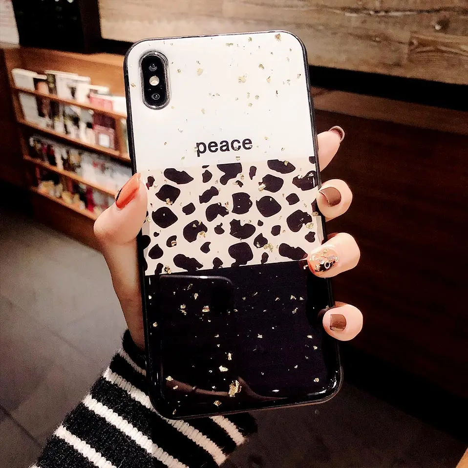 Модный леопардовый чехол для iPhone 6 телефона S 7 8 Plus эпоксидная задняя крышка X XR XS