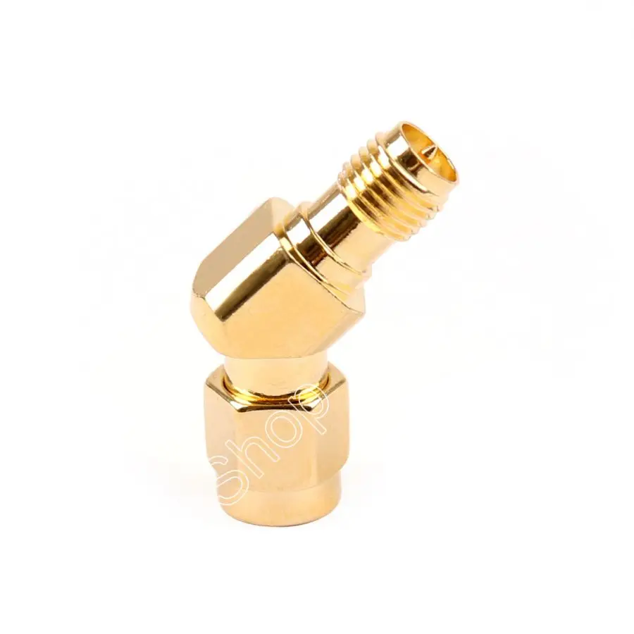 

Areyourshop 1x RP-SMA Female to RP-SMA Male Adapter & RF Connector 45 135 Angle For FPV