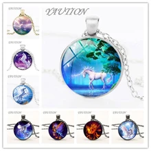 

Unicorn Necklace 3Color Unicorn Pendant Art Photo Unicorn Jewelry Glass Cabochon Fairy Tale Pendant Fantasy Jewelry
