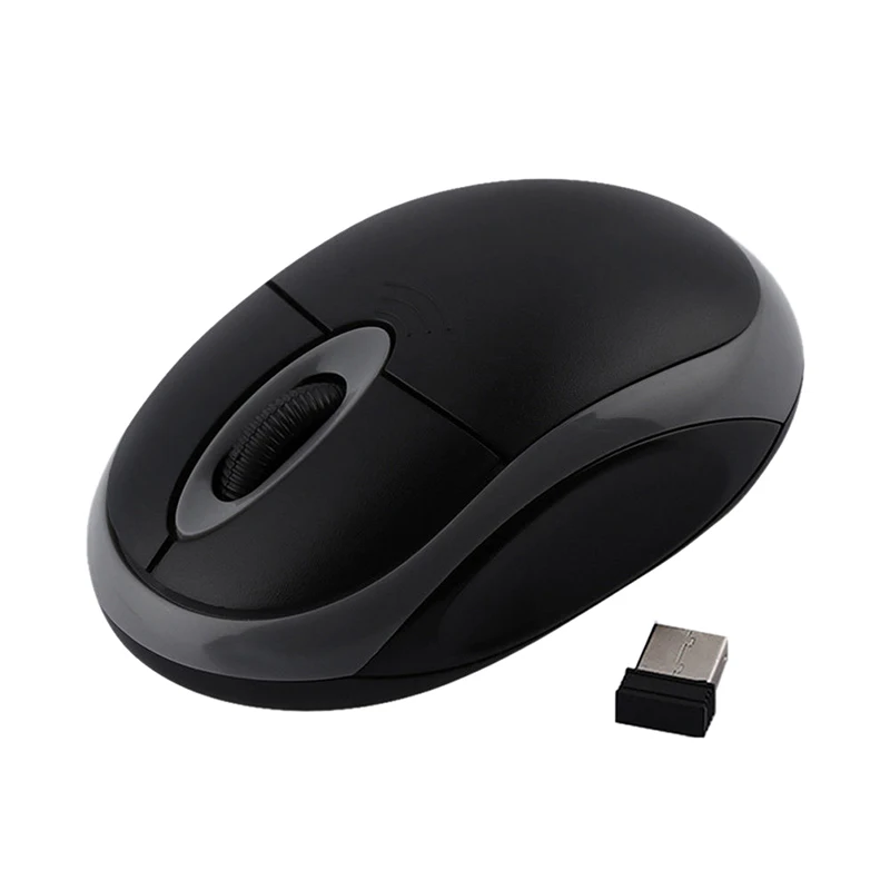 Мини маленькая USB Беспроводная мышь оптическая беспроводная мышь для ноутбука ПК - Цвет: Серый