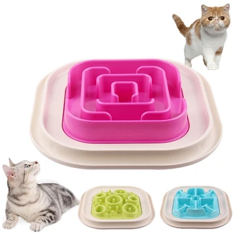 

Pet Dog Cats Feeding Food Bowls Puppy Slow Down Eating Feeder Dish Bowel Prevent Obesity Dogs Supplies