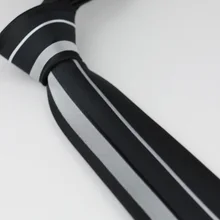 Мужские галстуки для костюма дизайн Черная граница белый вертикальный полосатый шейный платок, тонкий галстук 6 см платье рубашки Свадьба Cravat Gravatas