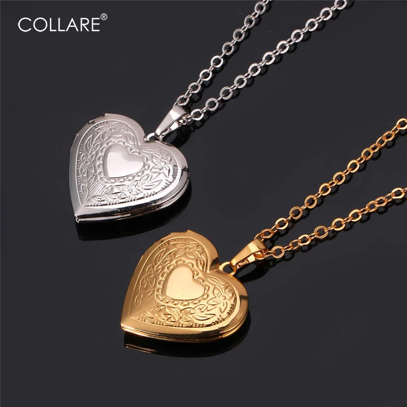 

Collare Memory Photo Locket Pendant Valentine's Day Gift Love Heart Gold/Rose Gold/Silver Color Girls Dainty Necklace Women P570