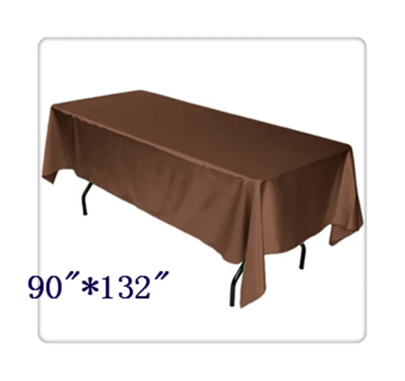 Free shipping rectangle tablecloth size 90"*132" color coffee for wedding decoration /tablecloth