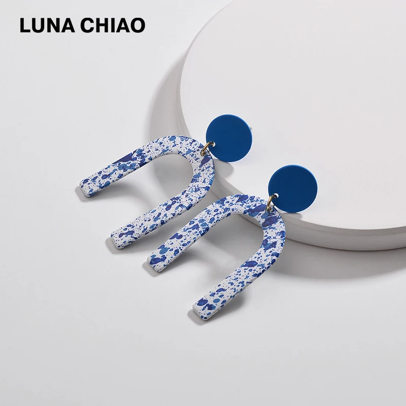 LUNA CHIAO 2018 осенние цветные лакированные u образные металлические геометрические