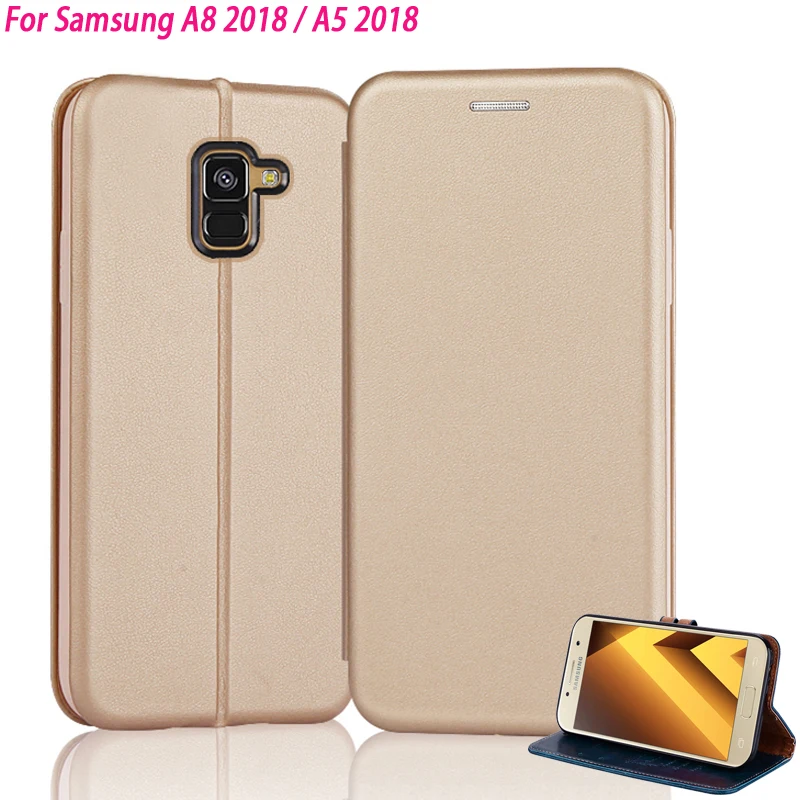 Yonlintan кожаный магнитный чехол для samsung galaxy A5 2018 8 A8 флип 5 6 &quotcoque на заднюю панель