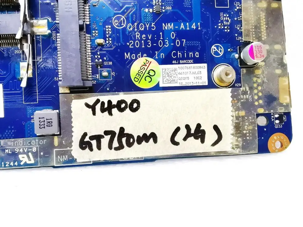 Best  Original for Lenovo Y400 laptop motherboard Y400 GT750M 2GB QIQY5 NM-A141 tested good free shipping