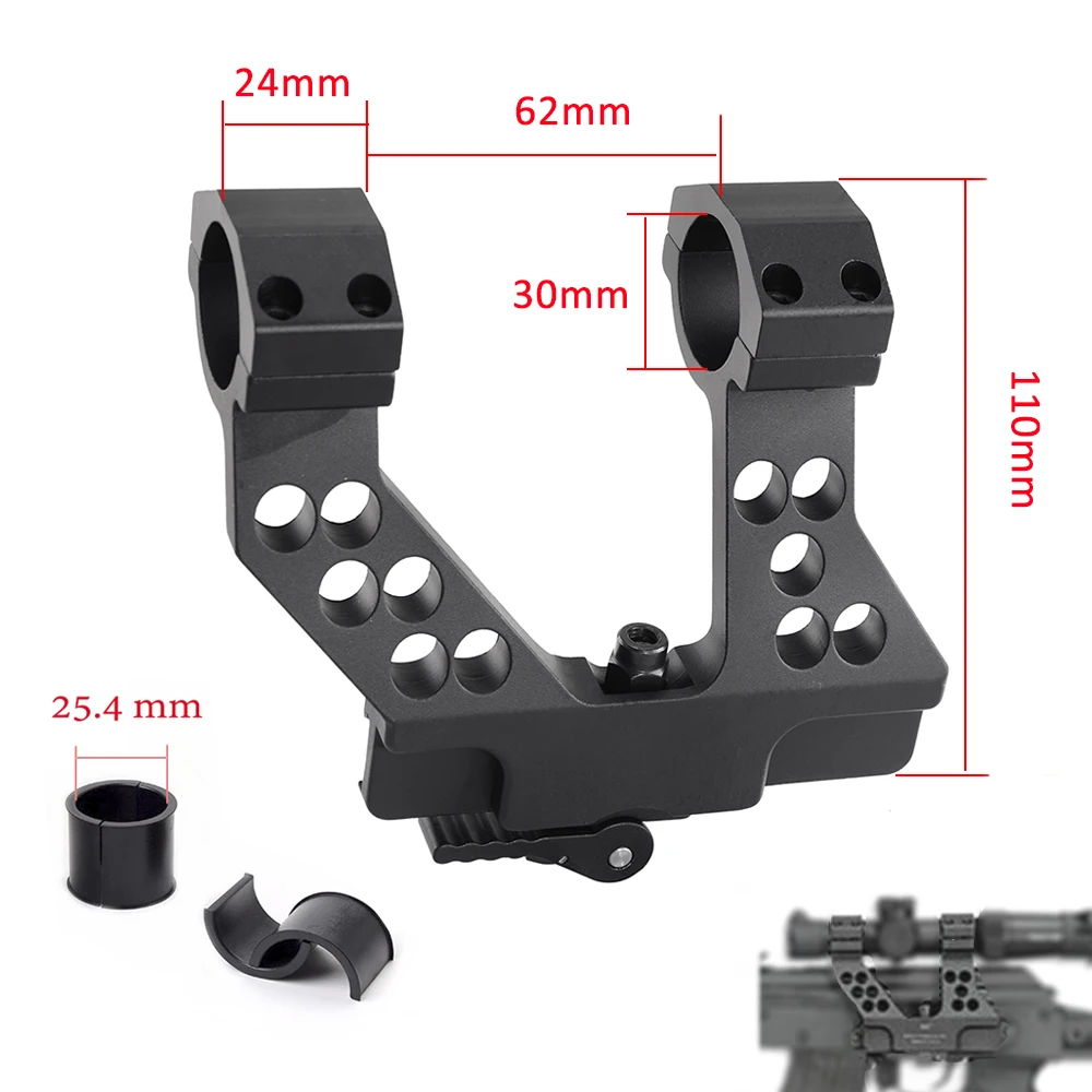 

New Arrival Hunting Quick Detach AK Side Rail Scope Mount with Integral 1 Inch 25mm/30mm Ring For AK47 Black