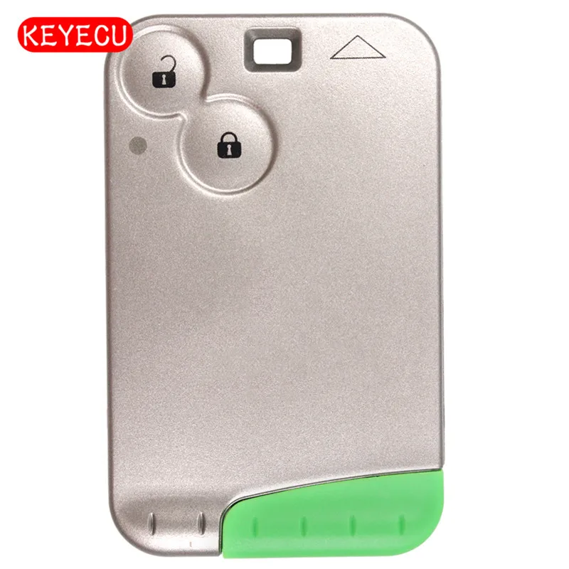 

Keyecu Smart Card 2 Button Remote Key Case Keycard With Insert Blade for Laguna Espace