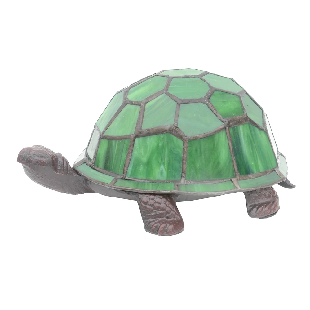 

Cute Green Turtle Night lamp Lead light Stained Glass lamp Art Decor Lamp Novelty Gift Iron Lamp Base