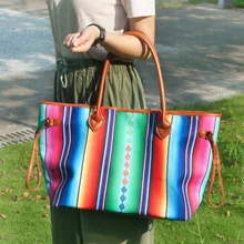 Большая емкость полоса ацтеков Tote оптом заготовки холст Serape Tote String дорожная сумка с бесплатной доставкой DOM1061086