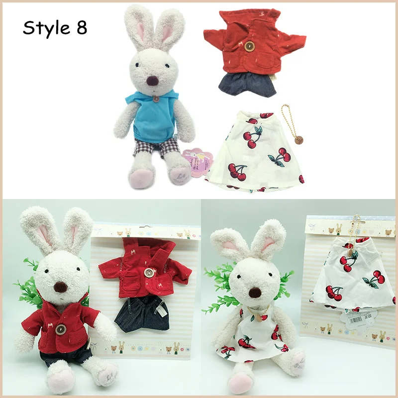 Coelho de Pelúcia Bonecas com Roupas Bicho de Pelúcia Macios para Crianças Presentes para o para o Ano Kawaii Coelho Mudança Brinquedos Meninas Crianças Brinquedos Ano Novo 9 Cheap rabbit plush doll