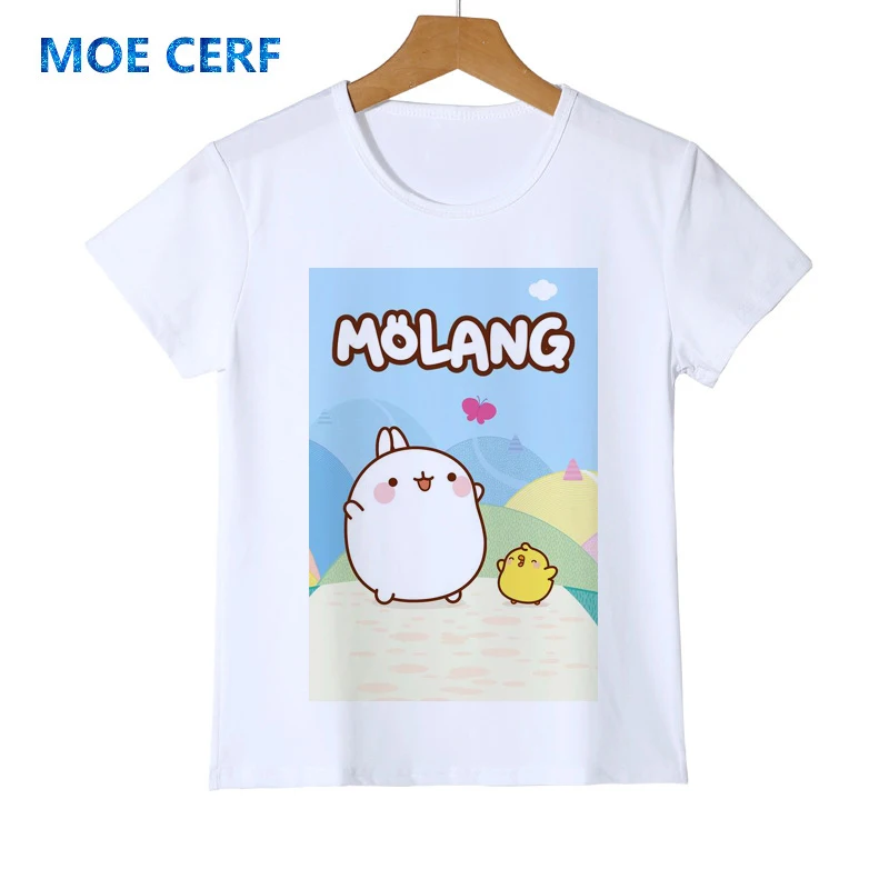 

Summer O-Neck Cartoon Movie Molang and Piupiu Funny Cartoon Print T-shirt Kids Tops Tshirt Baby Children Clothes Z53-1