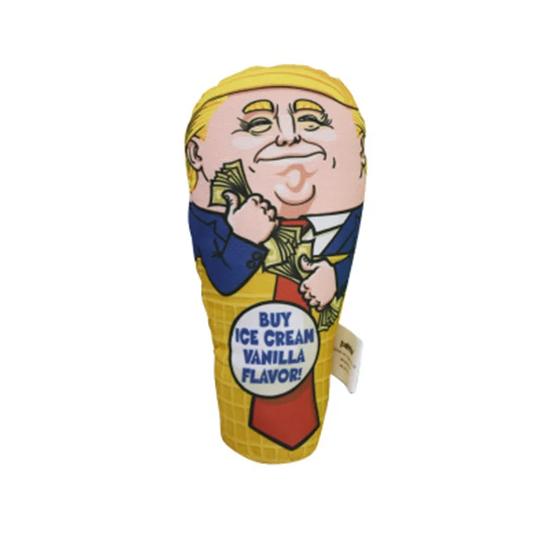 

funny Lovely Toy Puppy Plush Squeak Toy For Children gift Trump ice cream toy model