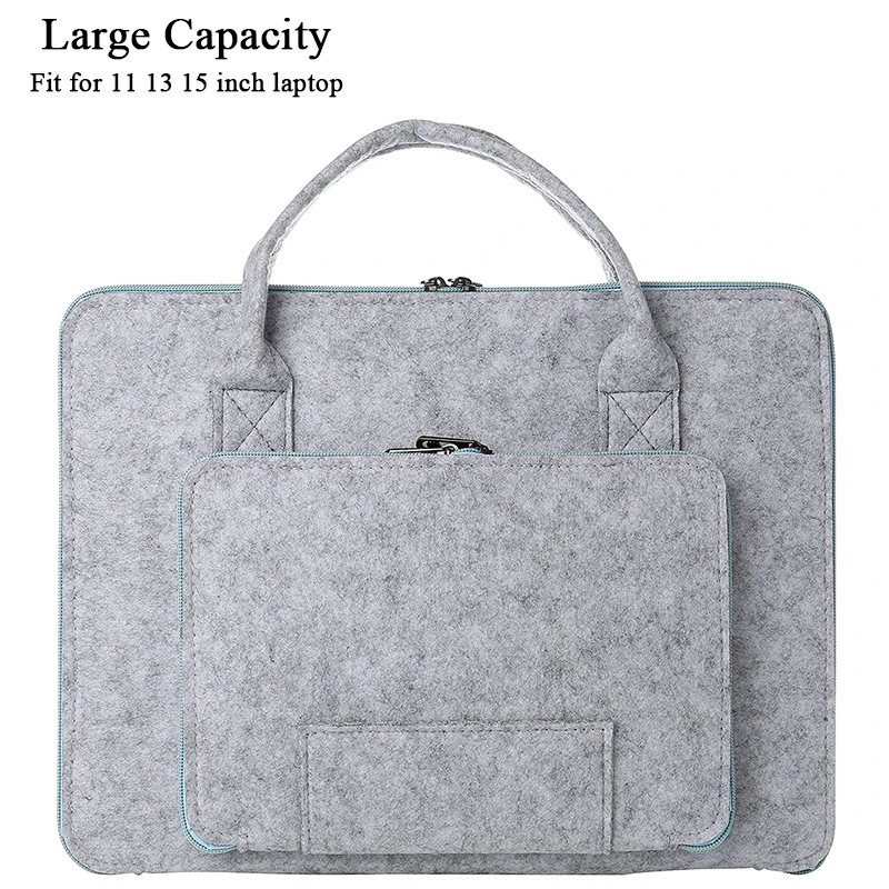 Wool Felt 11 13 15 inch Universal Notebook Computer Laptop Sleeve Bag Case for Macbook Air 11 13 Pro 15 Retina HandBag Men Women