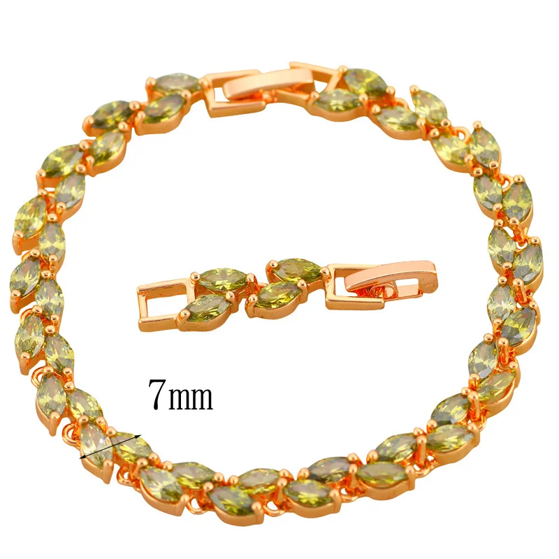 Онлайн золотой тон граната регулируемые браслеты из циркона AAA & Красный Кристалл