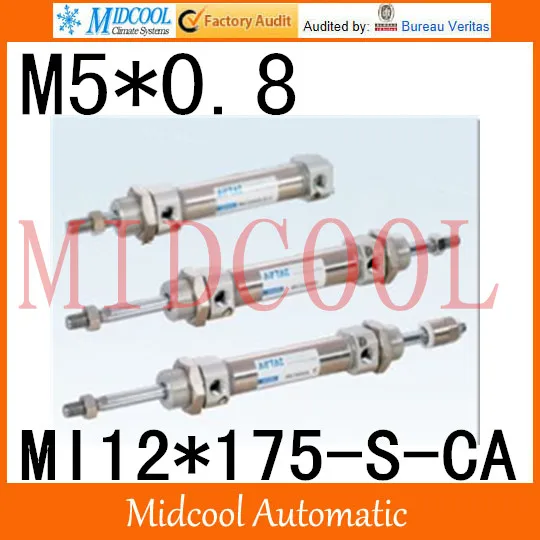 

MI Series ISO6432 Stainless Steel Mini Cylinder MI12*175-S-CA bore 12mm port M5*0.8