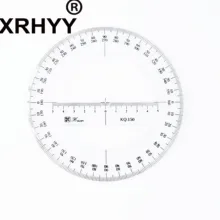 XRHYY прозрачный Круглый 360 градусов транспортир Угол измерительный инструмент чертежная Линейка Канцелярские принадлежности(15 см