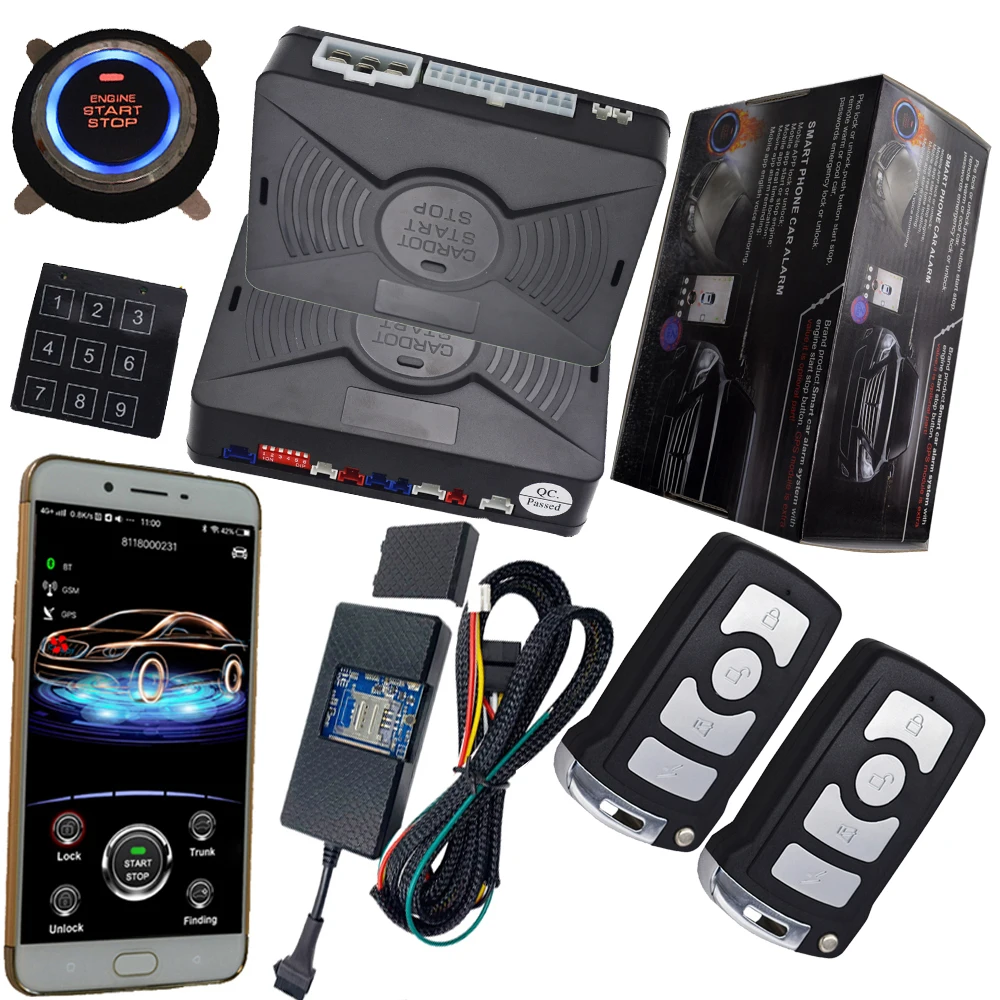 Pke Car Alarm System With Keyless Go Engine Start Stop