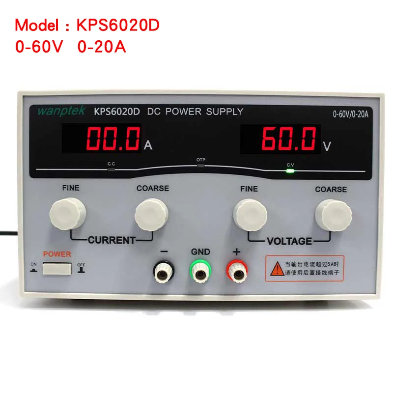 

High quality Wanptek KPS6020D High precision Adjustable Display DC power supply 0-60V 0-20A High Power Switching power supply