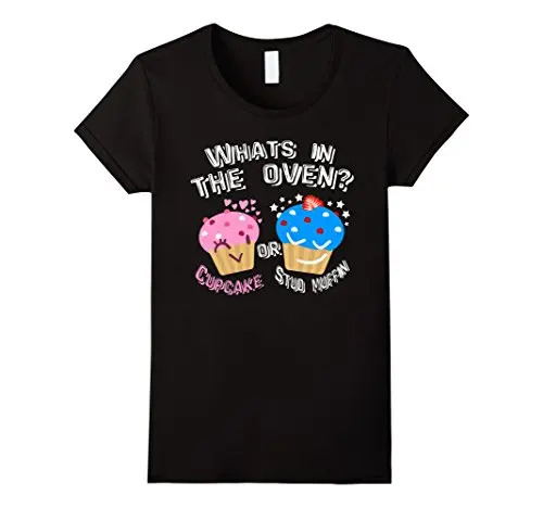 

Cupcake or Stud Muffin T-shirt. Gender Reveal Party Gift Funny European Style Hip Hop S-Xl Slim T Shirt Women Sexy Tops Tee