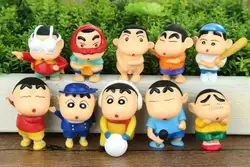 Crayon Shin-Chan 10 шт./компл. Мини фигурку 1/16 Масштаб Окрашенные рис мини Ver. Shinnosuke nohara Doll ПВХ Рисунок Игрушечные лошадки аниме