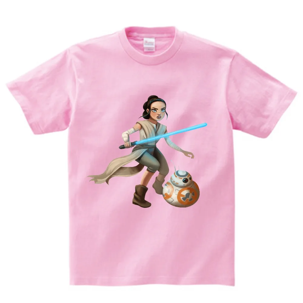 Детская футболка из хлопка с принтом «Дарт Вейдер Рей» для девочек, футболки для детей с BB-8 и «Звездные войны», одежда для малышей, YUDIE