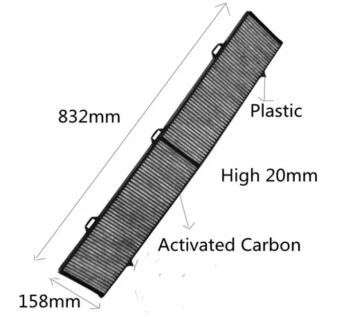 CUK8430 обувь по заводским ценам 64319313519 углерода воздушный фильтр в салон автомобиля WP9233 для BMW 83,2*15,8*2 см LA248