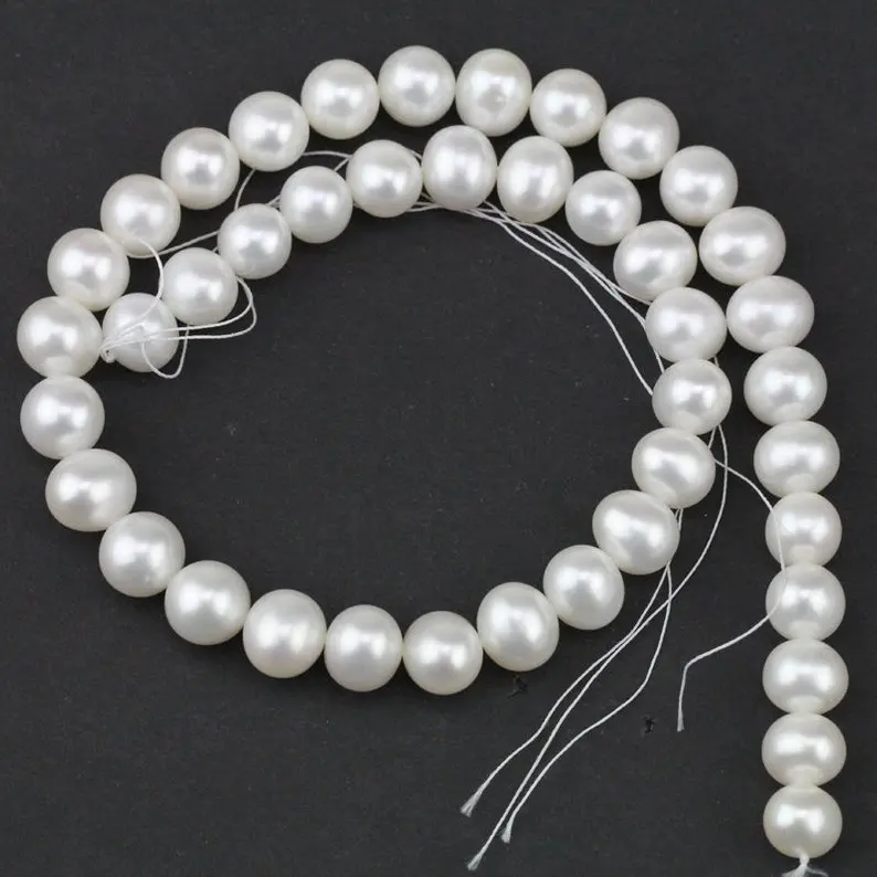 

Unique Pearls jewellery Store,10mm Round White Color Freshwater Pearl Loose Beads,15inches One Full Strand