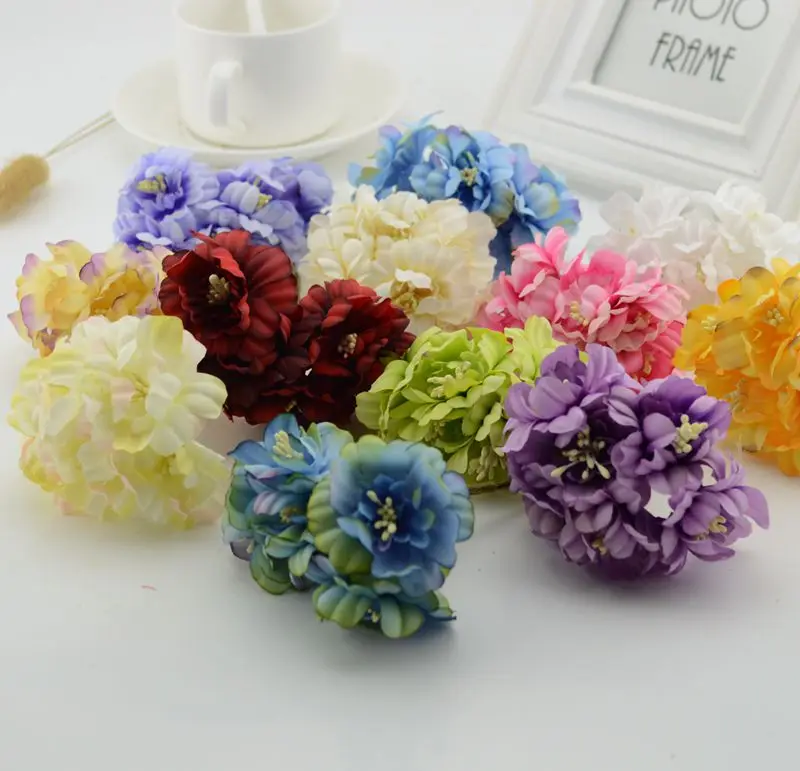 

30pcs cheap Artificial Flowers For Home wedding car decor handicraft DIY Gift wreath Brides bouquet Cherry blossoms Fake flower