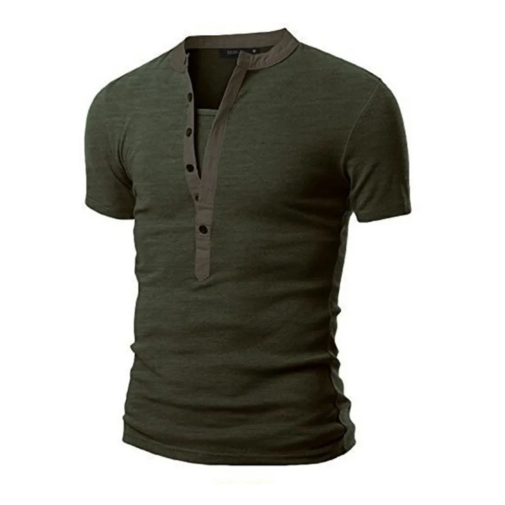 

Men's T-shirt Summer Casual 2019 Short Sleeved Men Tshirt Fitness Slim Tees Solid Patchwork V-neck T shirt TopsHX0806
