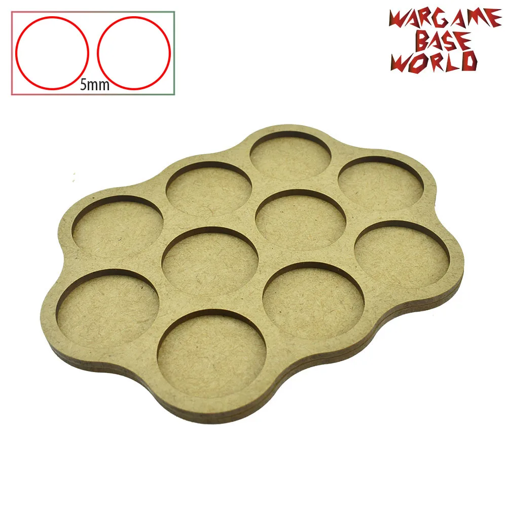 

Wargame Base World - Movement Tray - 10 bases 32mm round -Triple Derangements Shape MDF