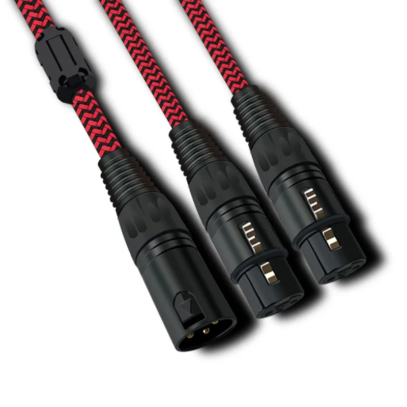 XLR Male to 2x XLR Female 3 Pin Jack Audio Cable For Mixing Console Amplifier Microphone 2 XLR