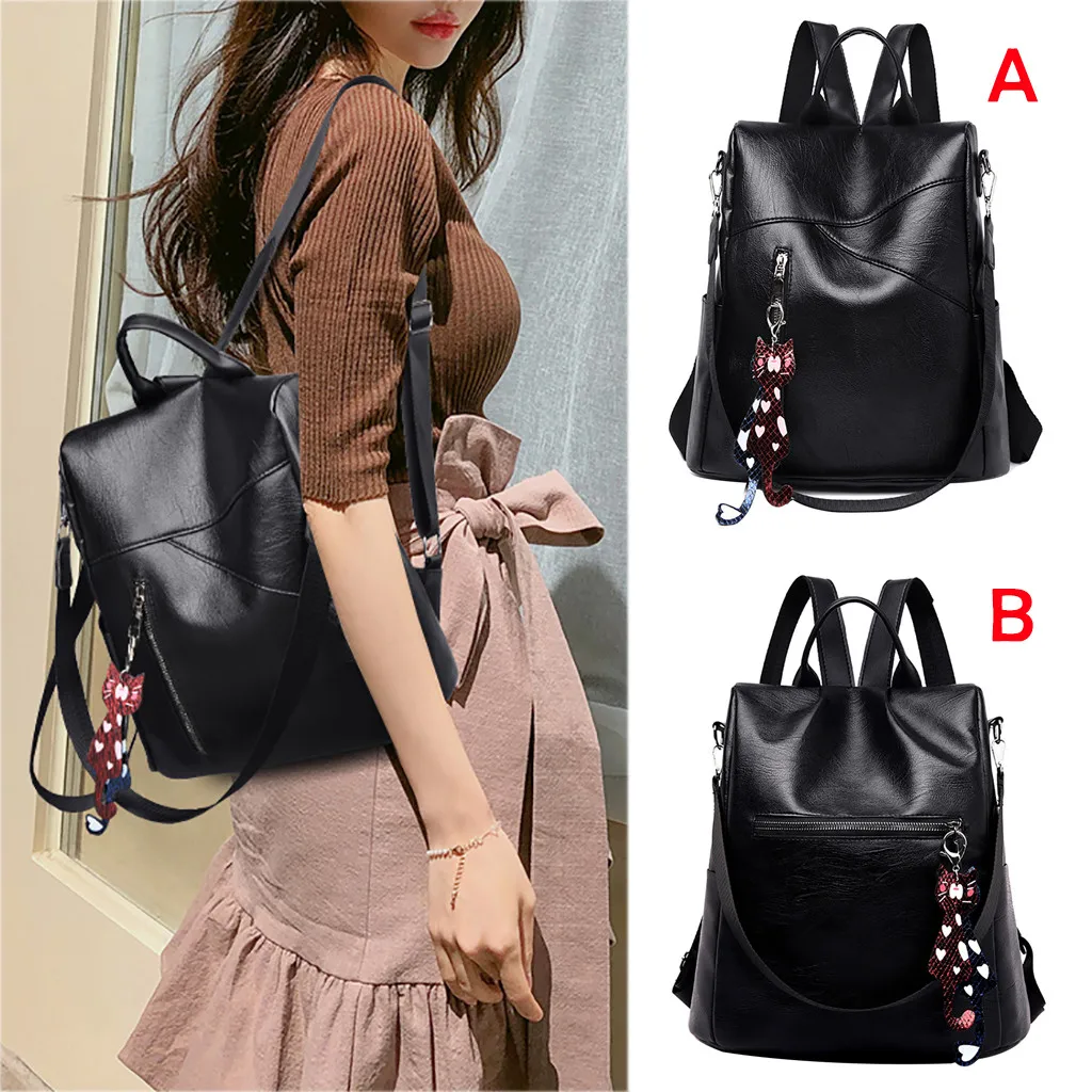  Bag Women Color Matching Wild Fashion Leisure Travel Bag Student Bag Backpack - 33019757938