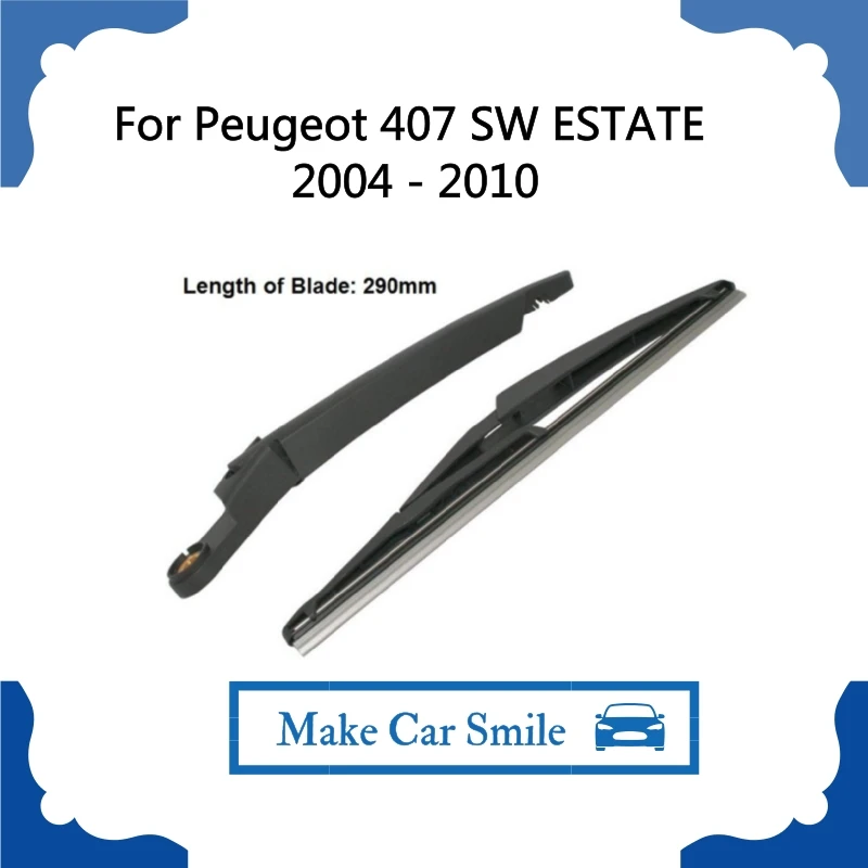 For Peugeot 407 SW 2004 2010 Rear Windshield Wiper Arm + Blade New set