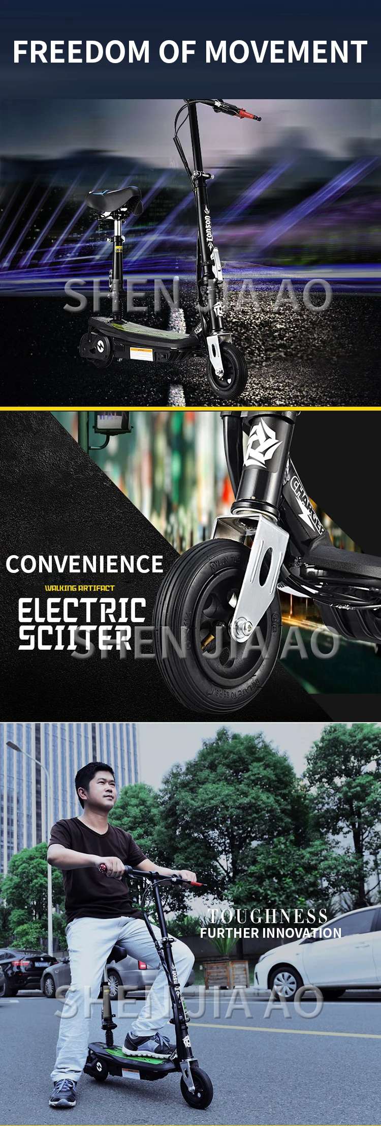 Perfect Fashion technology electric scooter / small folding electric scooter / mini / single / ultra light portable / charging scooter 1