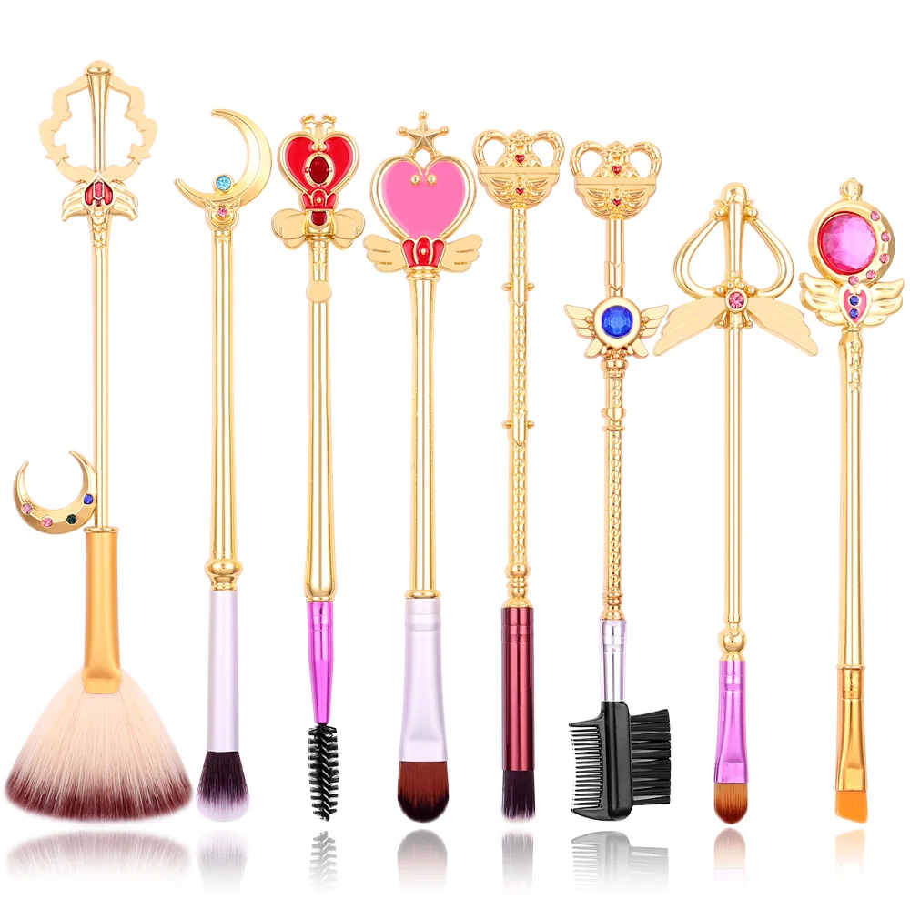 

Sailor Moon Makeup Brush Set Foundation Blusher Powder Brush Tools Eyebrow Eyeshadow Eyelash Brush With Soft Synthetic Hair
