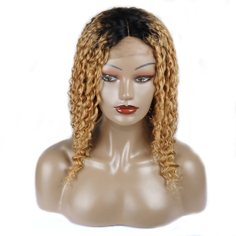 1B 27 Deep Wave Honey Blonde Lace Front Wig Peruvian Lace Front Ombre Human Hair Wig Black Women Thick Remy Hair 150 Density Wig (2)