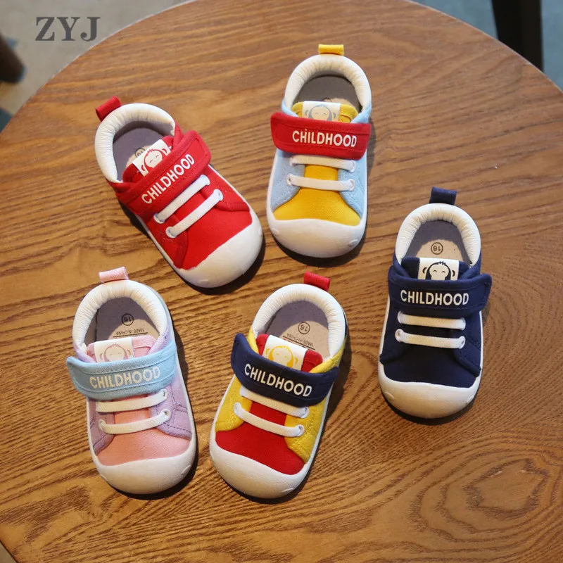 

ZYJ 1-4 Kids Baby First Walkers Shoes Boys Girls Autumn Velcro Infant Spring Soft Sole Anti slip Toddler Indoor Sneakers Shoes