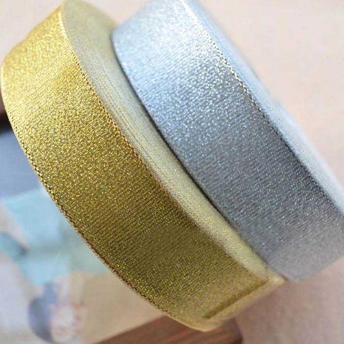 Pretty 10meters Gold Silver Glitter Ribbon, Beautiful ribbon and DIY